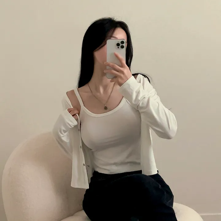[세트가격!] 봄에 입기 좋은, 웨지 크롭 나시 가디건 세트 상세 이미지 17