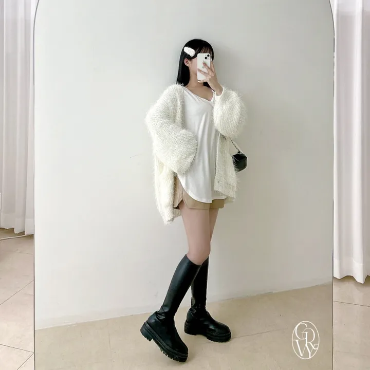 [단독생산] 털빠짐 없는 남친핏 솔잎 퍼 가디건 2 COLORS 상세 이미지 10