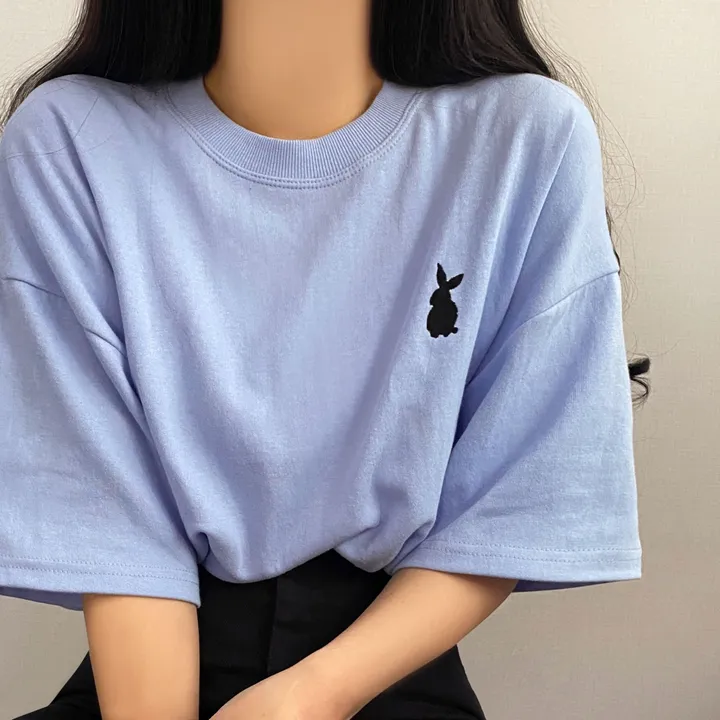 [넉넉/데일리] 러블리 래빗 자수 오버핏 반팔티T 상세 이미지 18
