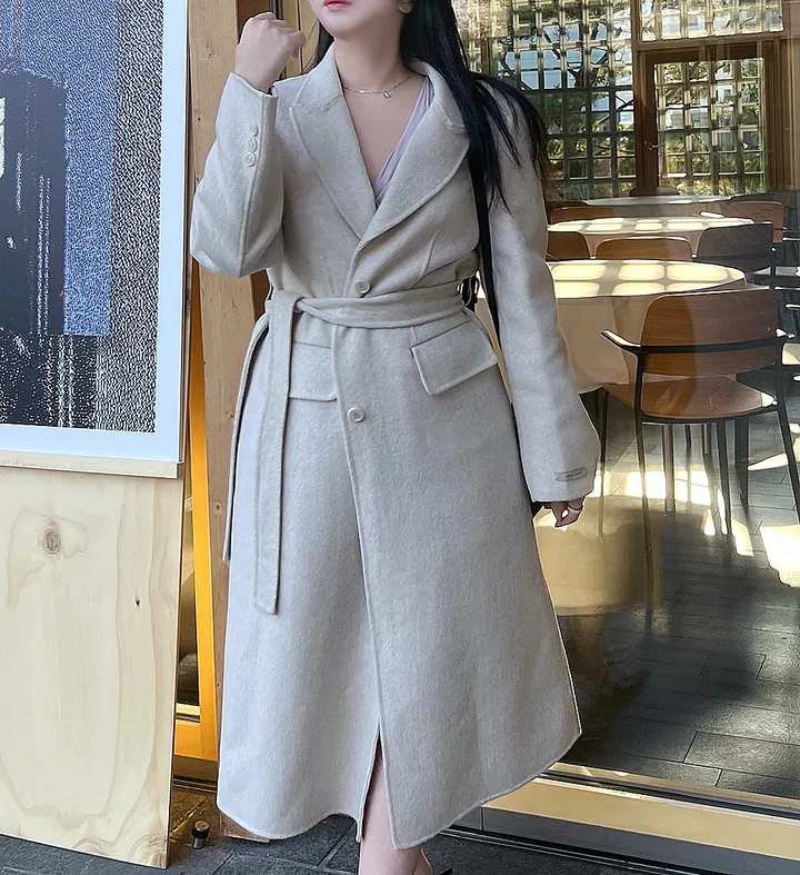 [최저가 진행! 패딩조끼 SET] 브리앙 울 90% 핸드메이드 누빔 벨트 패딩 안감 탈부착 고급 롱 코트 상세 이미지 18