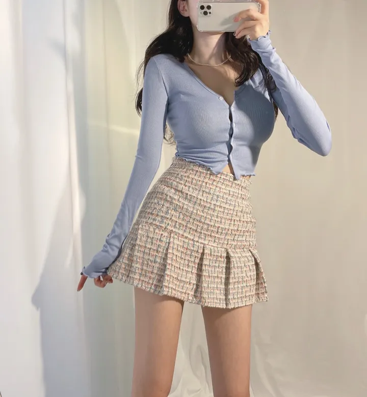 (쫀득/타이트핏)과즙 팡팡 데일리 물결 브이 쫀쫀 크롭 가디건 6color 상세 이미지 8