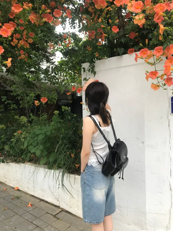 블랙 레더 미니 백팩 상세 이미지 26