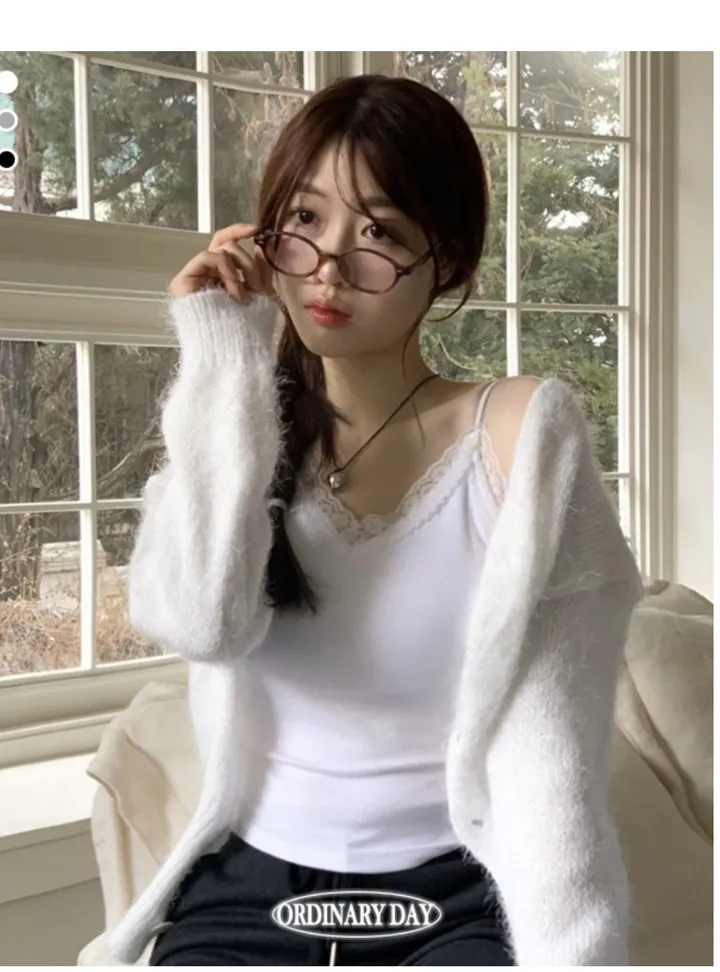 [캡내장O/스판좋아요/부드러워요]메이디 레이스 레이어드 슬림핏 슬리브리스 골지 캡나시 3color 상세 이미지 16