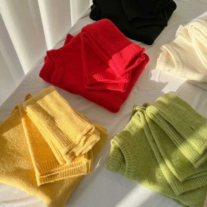 [워머SET/재진행‍🔥] 러블리 보들 울 핸드 워머 니트 세트 루즈핏 트임 반팔 니트티 라운드넥 토시 니트투피스 상세 이미지 37
