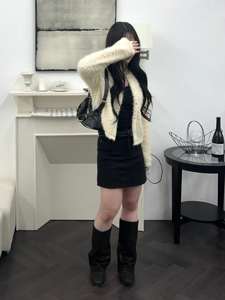 [최저가 할인중%🌼]스노우 퍼 가디건 3color 상세 이미지 9