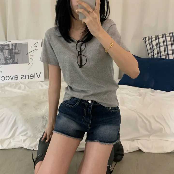 [스탠다드ver/여리여리~.] 기본 라운드 여름 봄 무지 면 반팔티 (6col) 상세 이미지 6