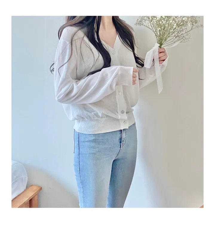 브이넥 긴팔가디건 11color 상세 이미지 13