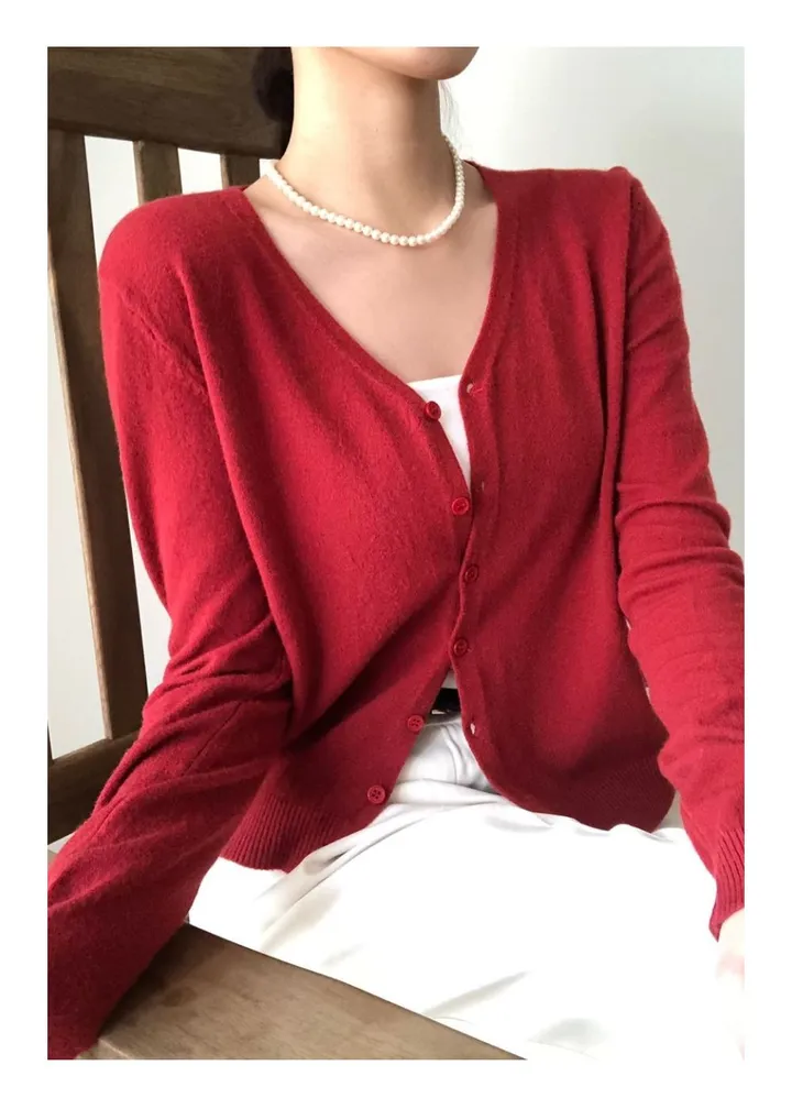 [리뷰극찬❤️/부드러움🔥👍/기본핏]  러프 브이넥 극세사 가디건 상세 이미지 18