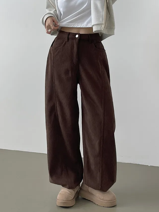 [한파대비/3기장~2XL!] 스냅버튼 융기모 코듀로이 골덴 폴딩 와이드팬츠 4color 상세 이미지 20