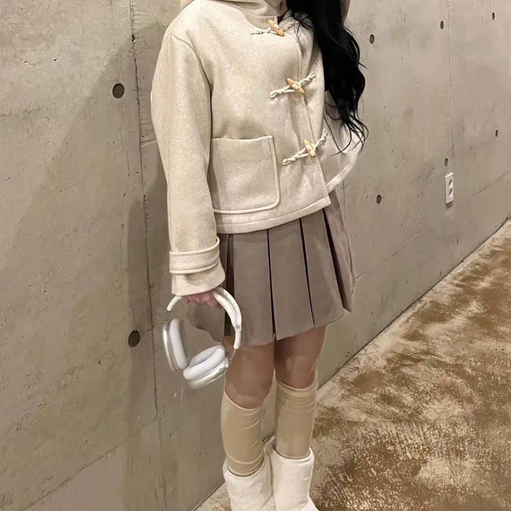 (하프버전출시)후드 떡볶이 숏 코트 자켓 누빔안감 상세 이미지 5