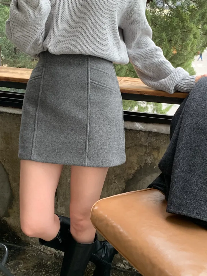 [Hand Made/울 100%] 드엘 하이넥 핸드메이드 벨트 하프 코트 하객룩 (4 color) 상세 이미지 22