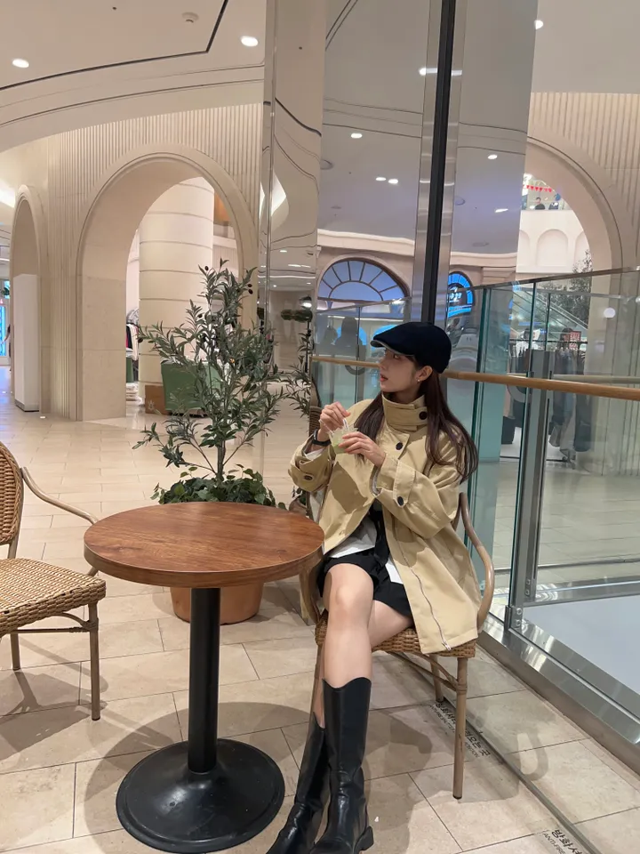 [체형완벽커버/가을여자쌉가능*.*] 하이넥 케이프 하프 트렌치코트 숏야상점퍼 트렌치자켓 상세 이미지 8