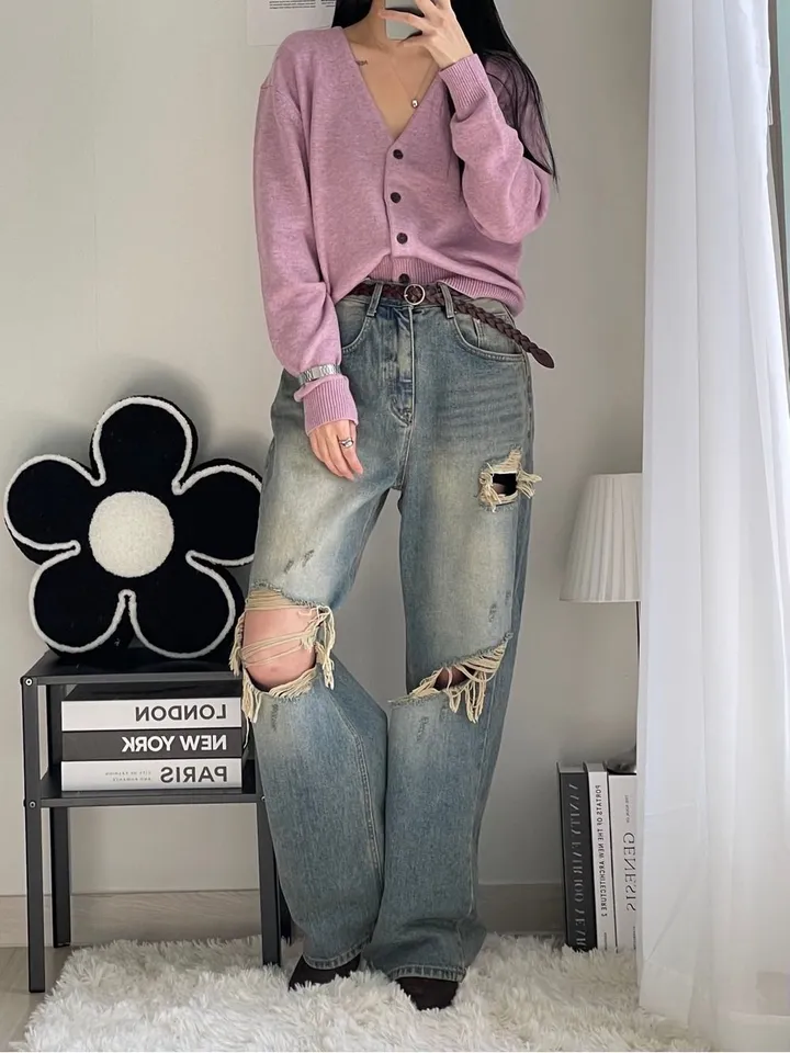 원가파괴❤️‍🔥최저가[고퀄리티/봄신상/실물보장]시엘울가디건 루즈핏 브이넥 긴팔 울가디건 봄 포근 루즈 기본 데일리 베이직 출근룩 기본템 봄가디건 상세 이미지 19