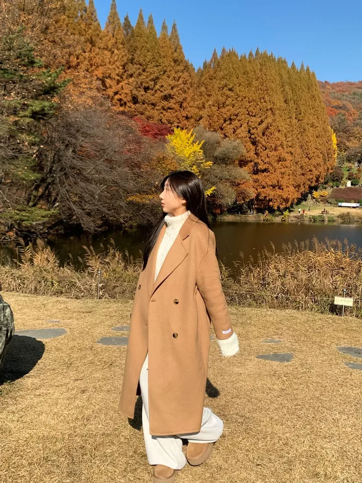 [울 100%/ 핸드메이드] 일렌 울 모 롱 코트  키작녀 카라 버튼 베이지 그레이 블랙 상세 이미지 28