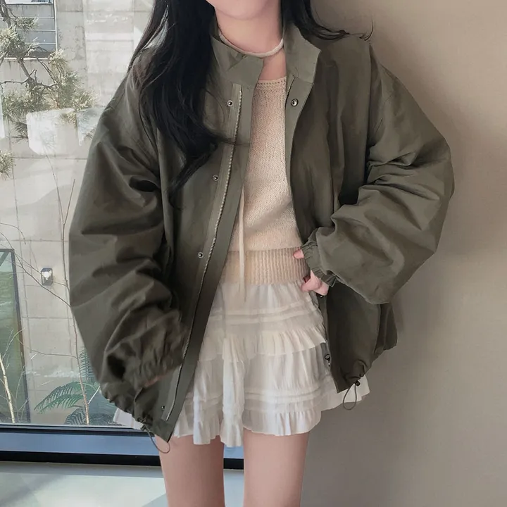 [왕오버핏🤍]간절기 아우터 1등,스프링앤어텀 매트 코튼 야상 점퍼 상세 이미지 10