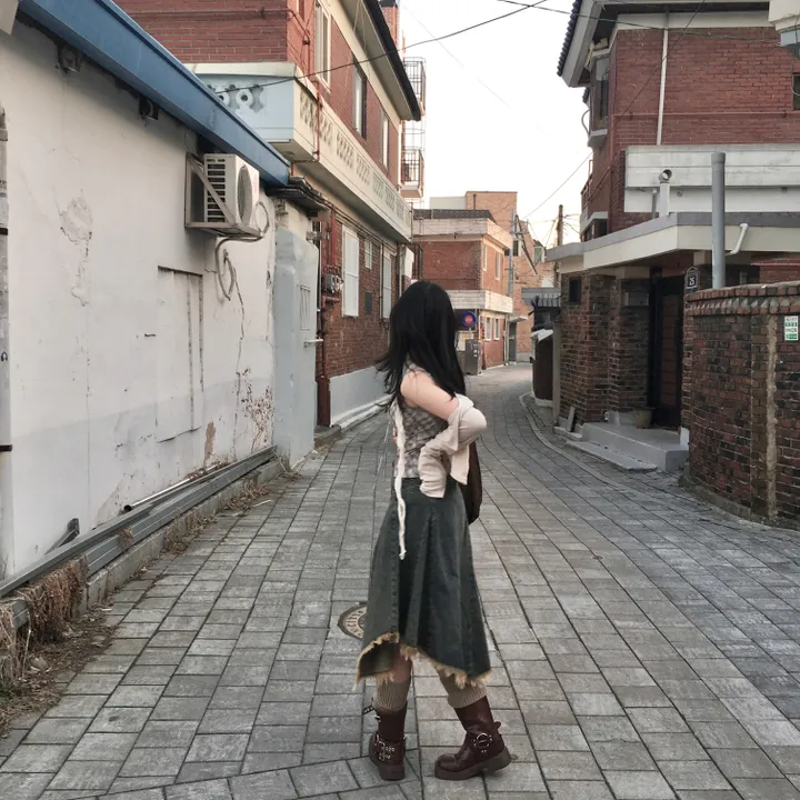 [SET가격!/빈티지🤎/고퀄] 여리핏 롱슬리브 버튼 가디건 체크 나시 세트 상세 이미지 13