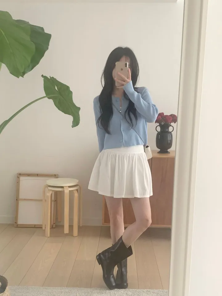 레이 여름 린넨 골지 크롭 라운드 긴팔 가디건 (9color) [ 봄 여름 살안타템 데일리룩 기본 베이직 ] 상세 이미지 33