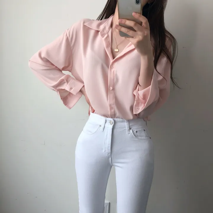 (Made/색감굿-핏예쁜) 촤르르 쉬폰 찰랑 데일리 셔츠 상세 이미지 19