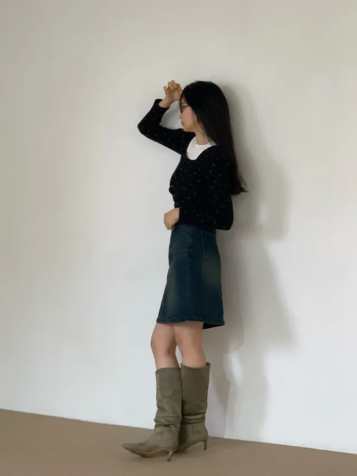 긴팔 티셔츠 모델 착용 이미지-S1L32