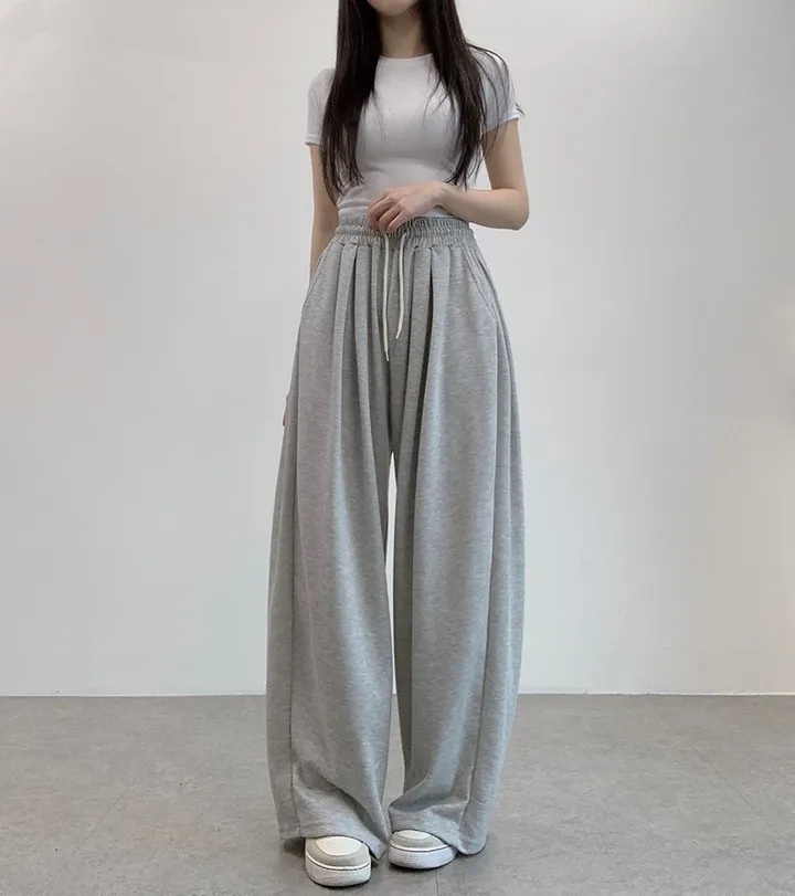 [기장선택/사계절팬츠] 루크 더블 핀턱 와이드 밴딩 롱팬츠 트레이닝 팬츠 4color 상세 이미지 12