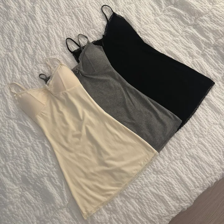 🖤주문폭주🖤 [몸매보정/캡내장] 캡 민소매 나시 슬립 미니 원피스 잠옷 홈웨어 파자마 상세 이미지 5