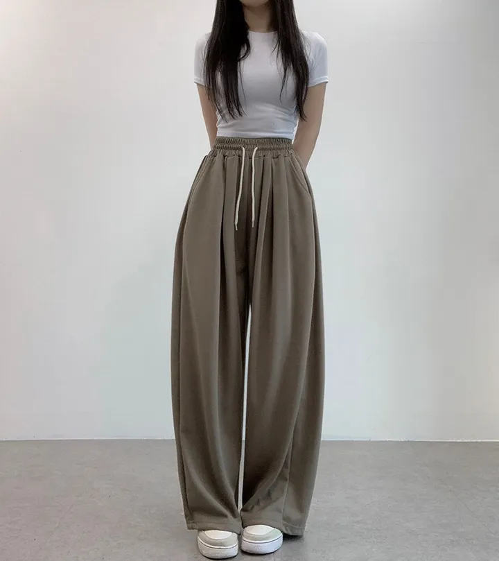 [기장선택/사계절팬츠] 루크 더블 핀턱 와이드 밴딩 롱팬츠 트레이닝 팬츠 4color 상세 이미지 35