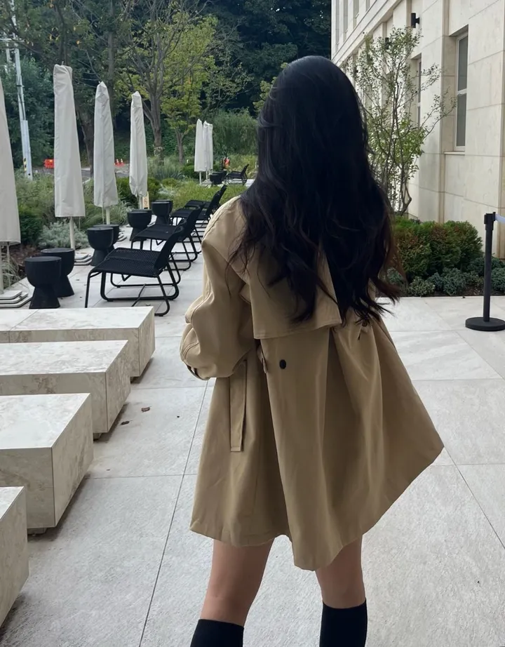 [봄 가을 필수🍂] 숏 케이프 트렌치 하프코트 2color 상세 이미지 16
