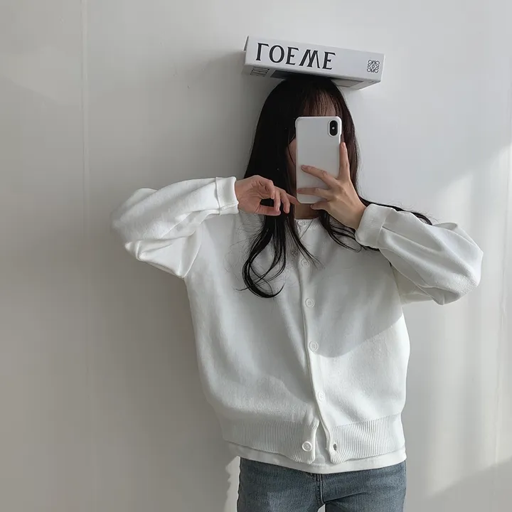 [ 데일리/무려~12컬러 ] 가을 겨울 포포 도톰 라운드 가디건 상세 이미지 40