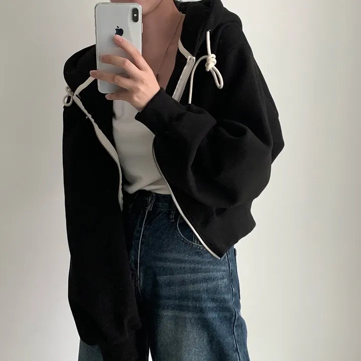 [완전인기✨/백염컬러 당일출고!] 자체제작 크치Made 꿈에 나온 핏, 투웨이 양기모 크롭 후드집업 ver 아우터 자켓 - zipup 상세 이미지 222