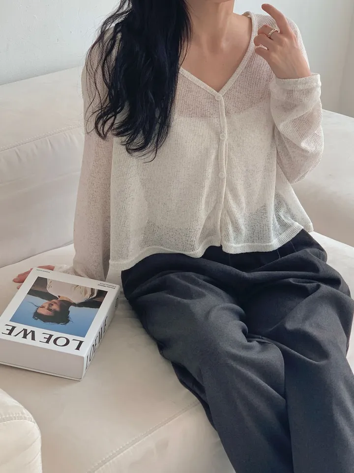 [66-110]💗2size💗빅사이즈 루즈핏 오버핏 - 쿠쿠 린넨 가디건 상세 이미지 8