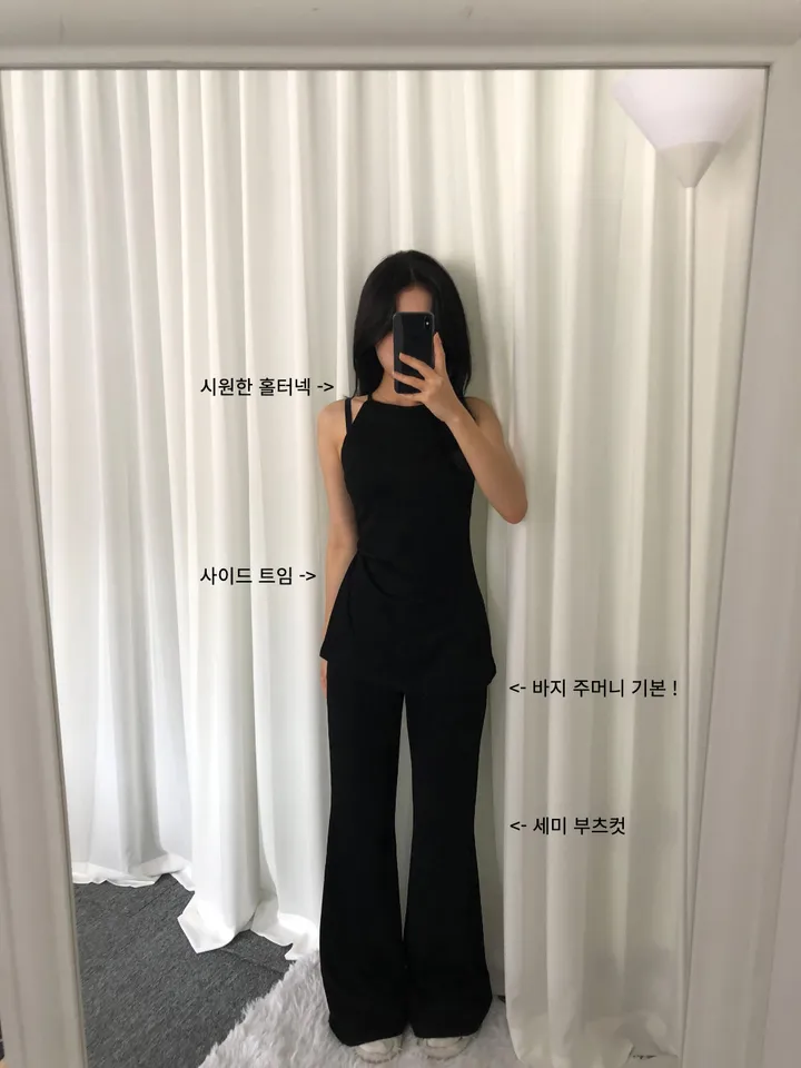 [휴가❤︎데일리룩/여리여리핏]트임 홀터넥 set 상세 이미지 11