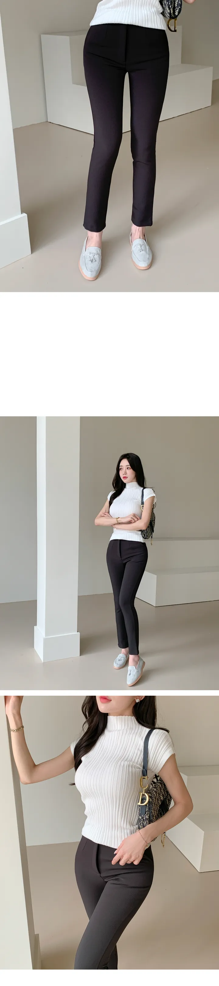 [55~77/일반,기모] 인생핏 슬림 일자 스키니핏 하이웨스트 스판 간절기 겨울 슬랙스 상세 이미지 55