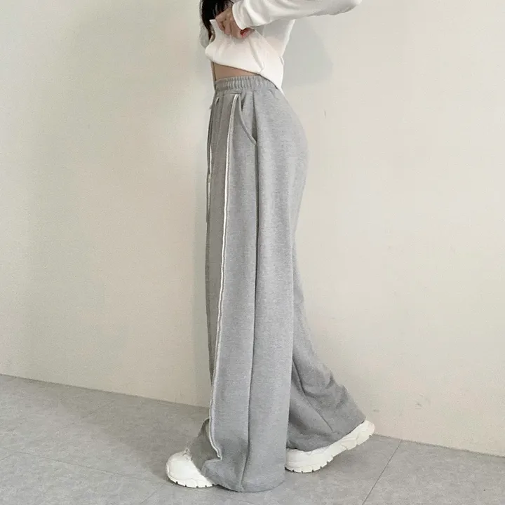 [꾸안꾸필수/넉넉핏] 타르트 데끼 두줄 통 와이드 팬츠 상세 이미지 11