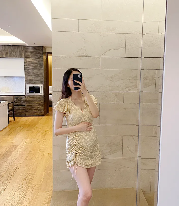 [3size] 데이지 플라워 빅사이즈 모노키니 원피스 수영복 만삭 임산부 태교여행 임부복 상세 이미지 8
