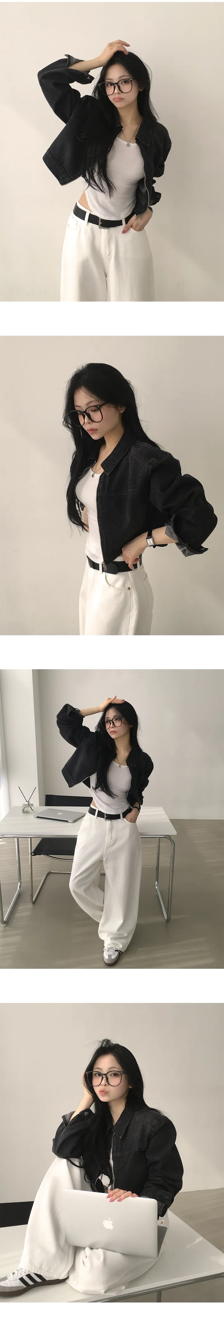 [분위기여신/예쁨가득!] 핏보장, 빈티지 워싱 카라 투웨이 크롭 데님자켓 (3color) 상세 이미지 6