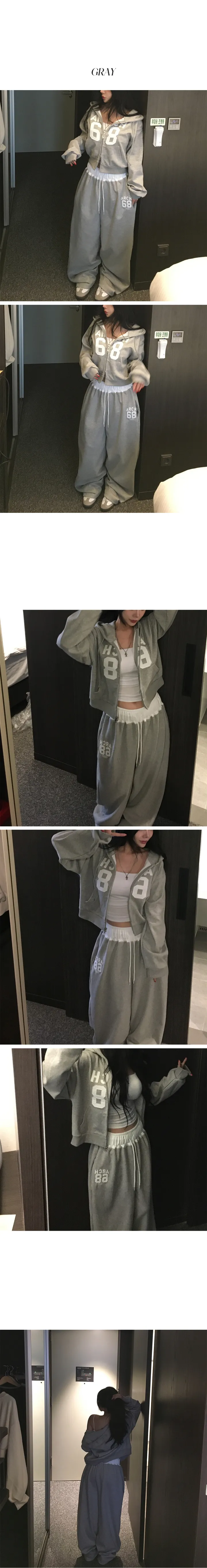 [핏,퀄보장템/셋업] 와이드 배색 프린팅 롱 y2k 빈티지 트레이닝 셋업 팬츠 (후드집업 별도구매) 상세 이미지 5