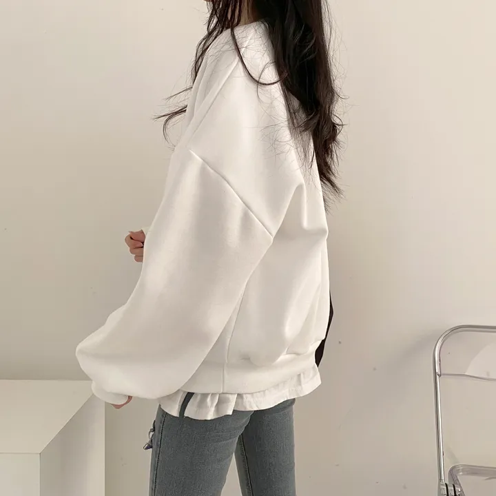 당일발송⚡[데일리/묶음할인] 심플 오버핏 하모니 레터링 맨투맨 4color 상세 이미지 11