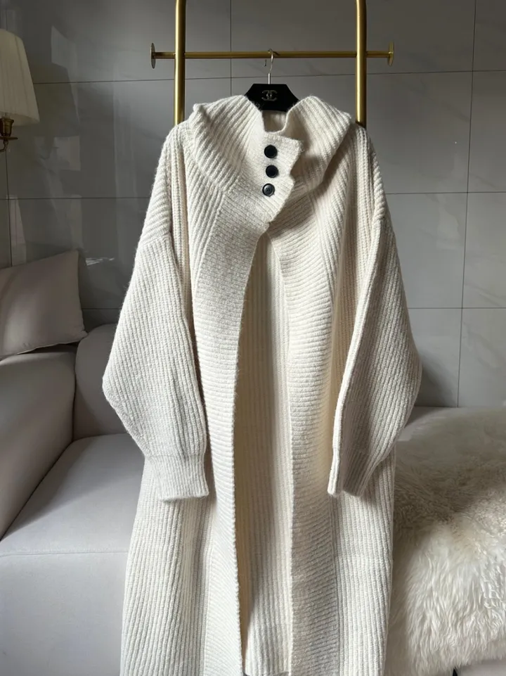 [아이당일] *도톰따숩 터틀넥 울 숄 빅카라 꽈배기 뜨개 니트 맥시롱가디건 울롱코트 울가디건(5color) 상세 이미지 32
