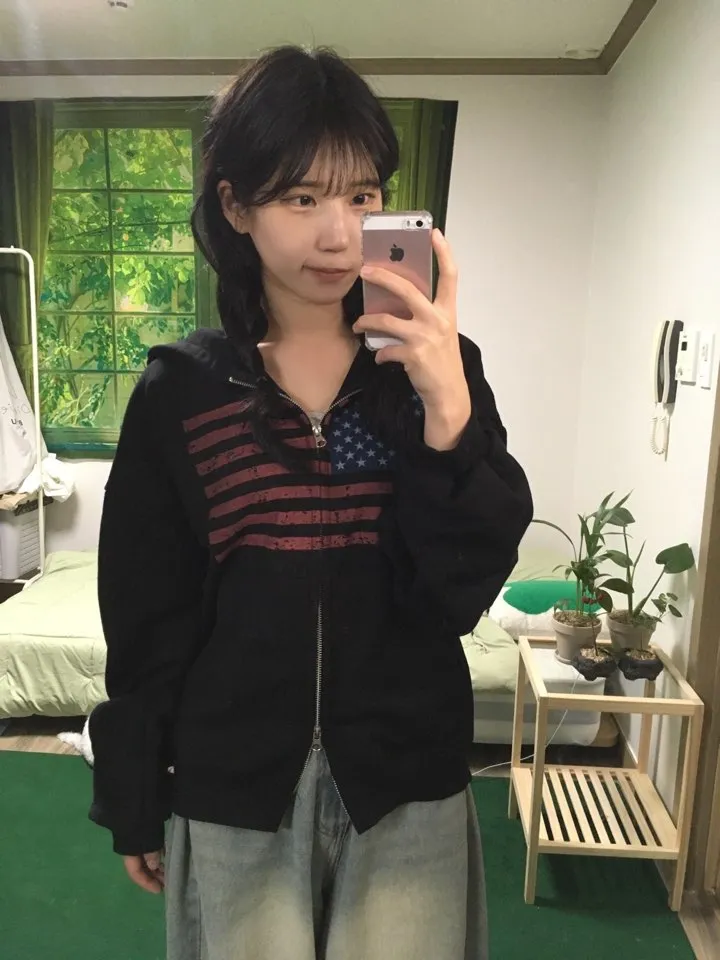 [최저가‎]⋆˚✿˖°아메리칸 성조기 미국 투웨이 후드 집업(2color) 상세 이미지 12
