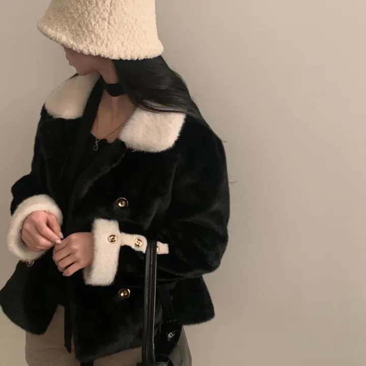 [따뜻해요/분위기갑🖤] 체코 밍크 퍼 루즈핏 카라자켓 - 2color 상세 이미지 2