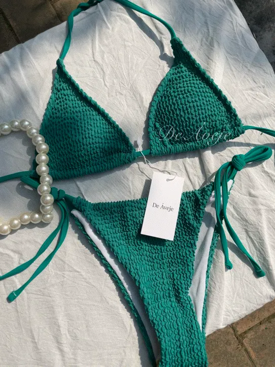 기본 끈 비키니 홀터넥 태닝 골지 3color 상세 이미지 8