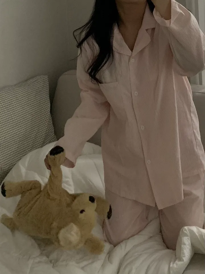 [자체제작][2size/4color] shirt pajamas set 커플잠옷 상세 이미지 10
