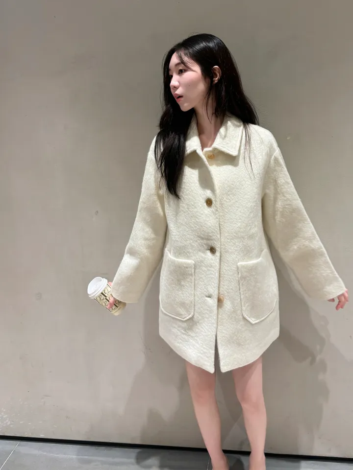 얼리버드 세일!![3COLOR/알파카8 모헤어12] 버터 모헤어 하프 핸드메이드코트 상세 이미지 1