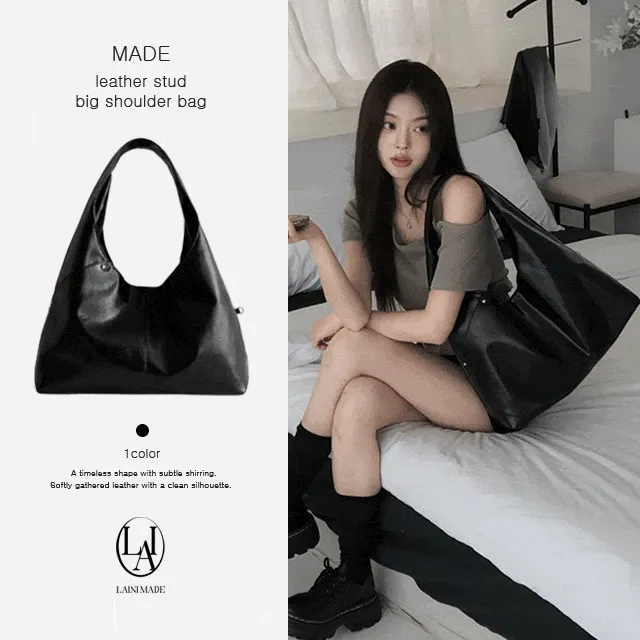 🖤MADE/고퀄보장/MD추천/신상🖤 자체제작 레더 스터드 숄더백 리벳 데이트룩 출근룩 직장인가방 학생가방 보부상가방 노트북수납 아이패드수납 데일리 꾸안꾸 사계절 힙시크