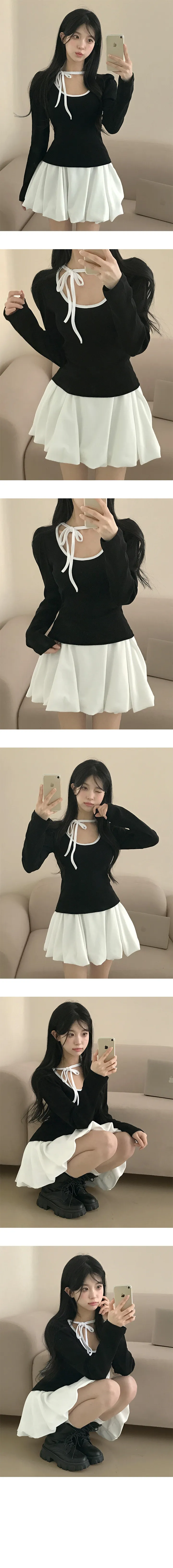 *묶음할인[팔뚝커버/리본포인트🎀] 플라워 펀칭 퍼프 긴팔티 상세 이미지 9