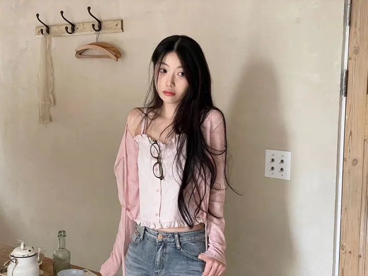 6color 루니 여리핏 리본 시스루 롱슬리브 가디건 상세 이미지 36