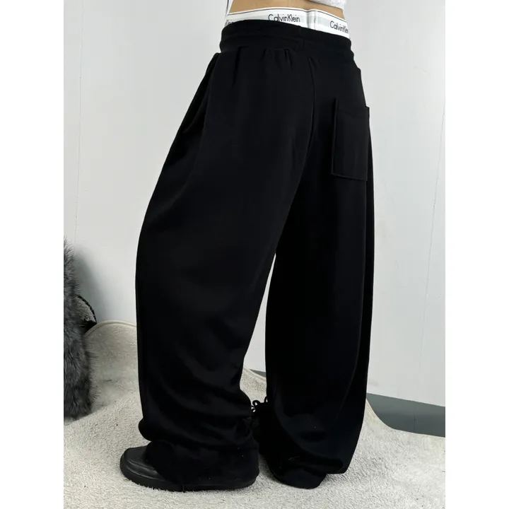 ❤️‍🔥기모선택│업그레이드 ver.│누적판매1,000 돌파 기념│4size!❤️‍🔥[UNISEX/기획특가]사이드 폴드 핀턱 스트링 루즈 와이드 벌룬 트레이닝 팬츠(2color) 상세 이미지 18