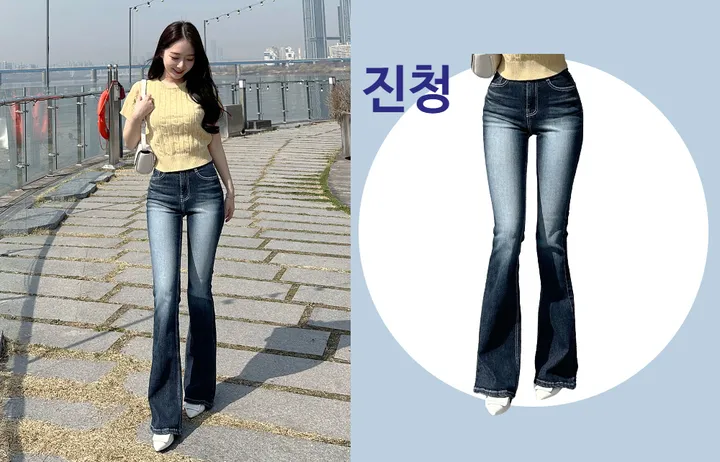 [자체제작/허리쏘옥/히든밴딩/기본,롱ver] -3kg 몸매 보정 워싱 롱 부츠컷 데님 청바지 롱팬츠 상세 이미지 30