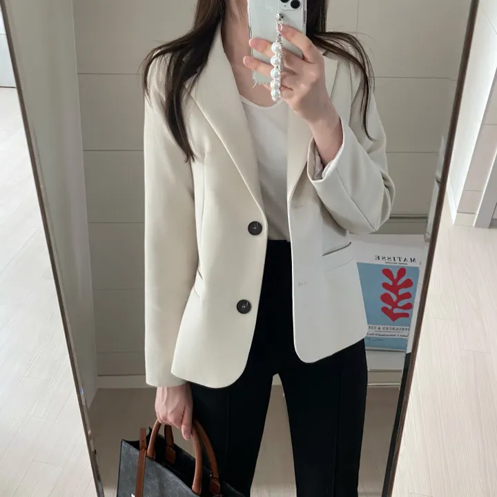 (어깨패드없는 국내 고퀄) 와이 심플 베이직 자켓 상세 이미지 5