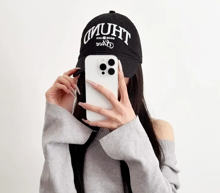 [🎁1+1 할인 💥💥국내제작🖤단독 디자인 돈워리 남녀공용 얼굴 커버 데일리 레터링 챙모자 단체모자 빈티지 자수 블랙핑크 APT아파트 무지 볼캡 모자 상세 이미지 13